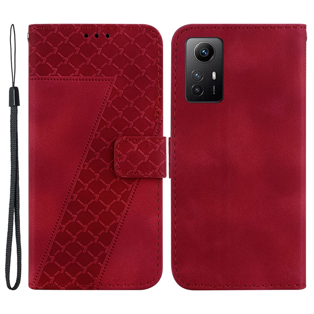 For Xiaomi Redmi Note 12S 4G 7-Shape Imprinted Anti-drop Phone Cover Flip Leather Wallet Stand Case