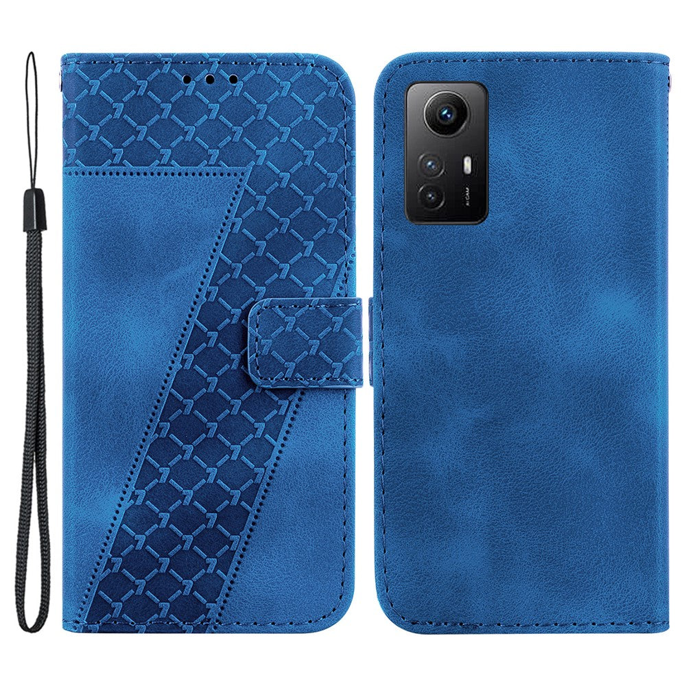 For Xiaomi Redmi Note 12S 4G 7-Shape Imprinted Anti-drop Phone Cover Flip Leather Wallet Stand Case