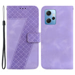 For Xiaomi Redmi Note 12 4G 7-Shape Imprinted Protective Case Leather Wallet Stand Phone Cover
