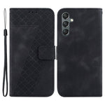 For Samsung Galaxy A24 4G (162.1 x 77.6 x 8.3mm) 7-Shape Imprinted Cell Phone Case Anti-scratch Wallet Stand Leather Cover