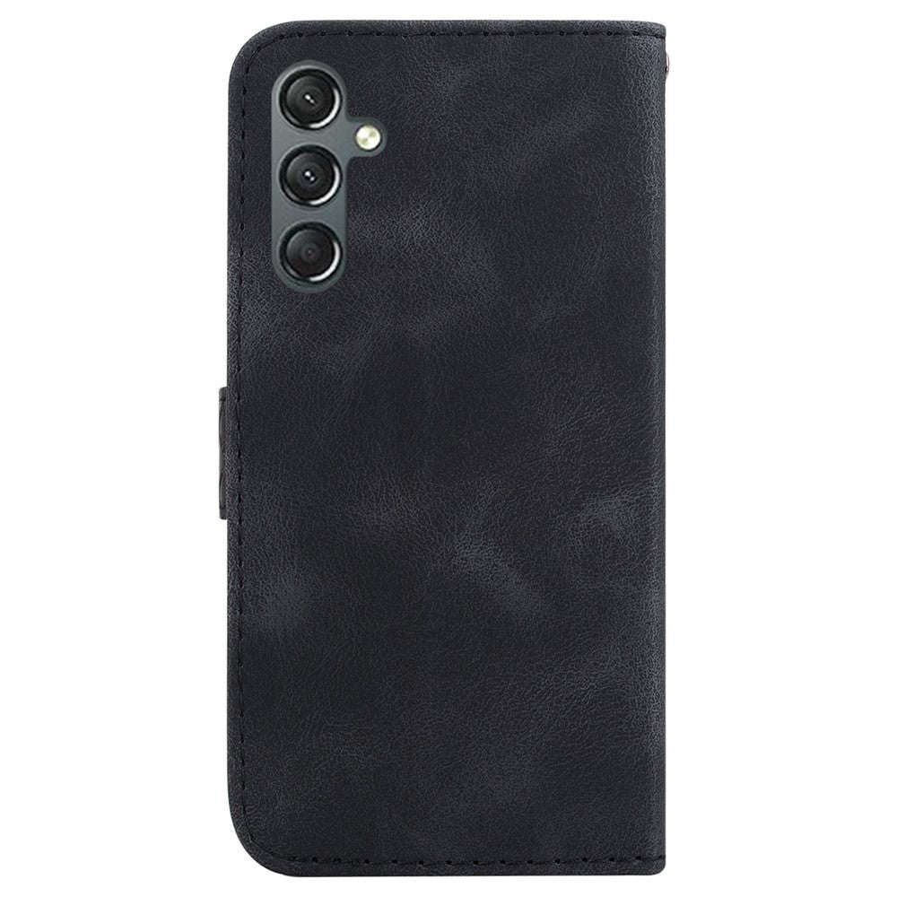 For Samsung Galaxy A24 4G (162.1 x 77.6 x 8.3mm) 7-Shape Imprinted Cell Phone Case Anti-scratch Wallet Stand Leather Cover