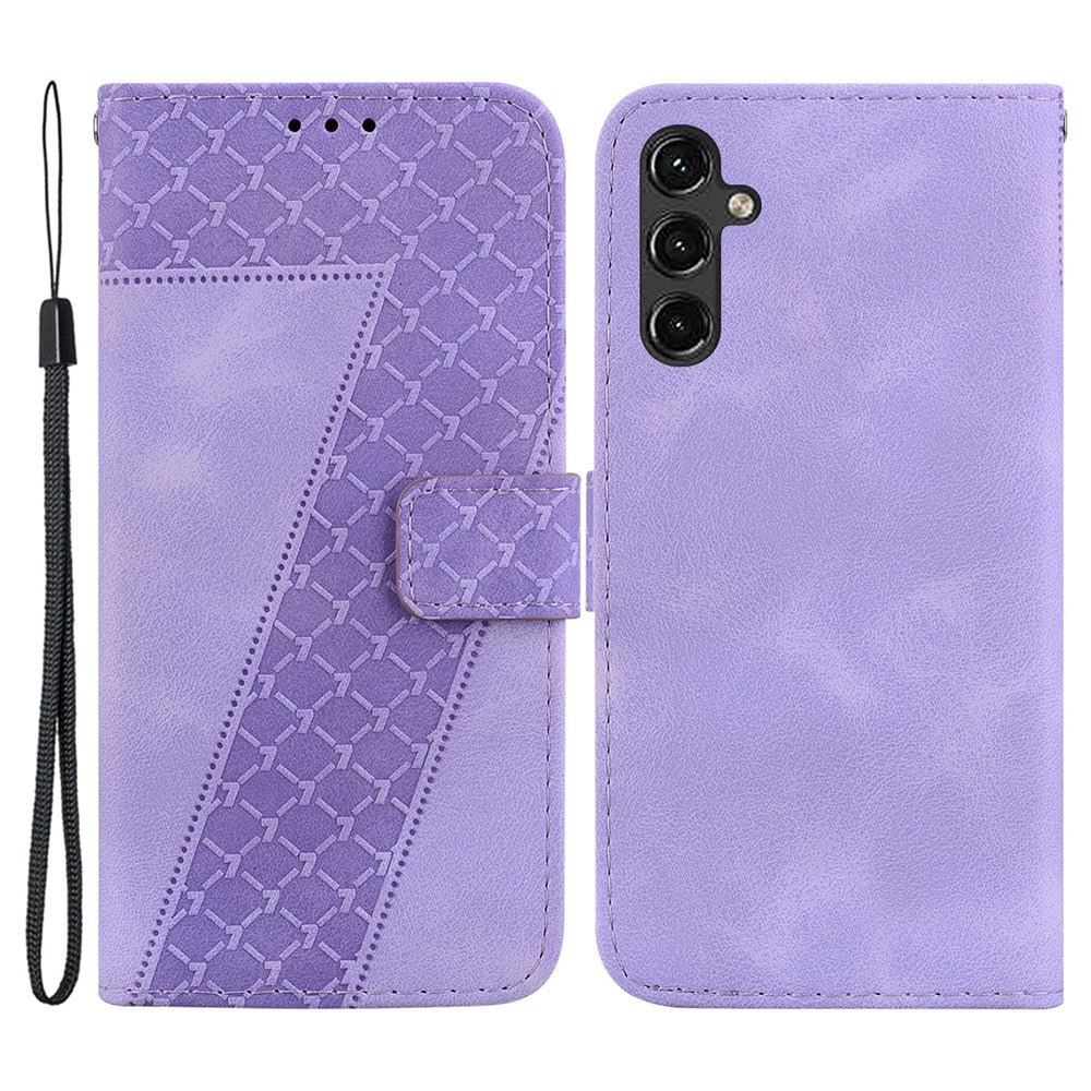 Samsung Galaxy A14 5G / A14 4G 7-formet præget læderpungcover med sammenklappeligt stativ, ridsefast mobilcover
