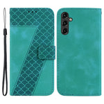 Samsung Galaxy A14 5G / A14 4G 7-formet præget læderpungcover med sammenklappeligt stativ, ridsefast mobilcover