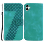 For Samsung Galaxy A04e 4G / F04 4G / M04 4G 7-Shape Imprinted Phone Case Anti-fall Leather Wallet Stand Shell