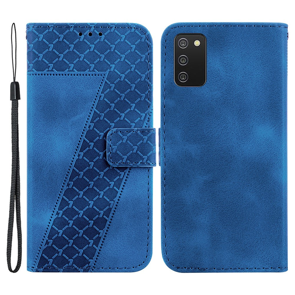 Til Samsung Galaxy A03s (166,5 mm) 7-formet præget PU-lædertelefonetui med pung og stativfunktion
