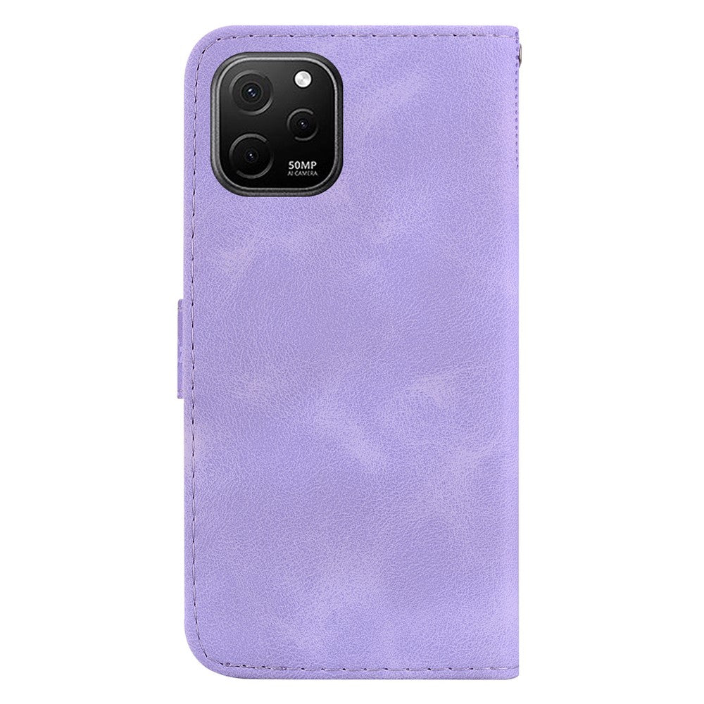 Huawei Nova Y61 4G Stativfodral Präglat 7-Formigt Mönster Plånboksfodral i Läder med Flipfunktion