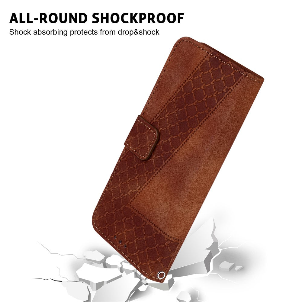 For Honor X9 4G / 5G Slim-Fit Shell Leather Phone Case Stand Imprinted 7-Shape Pattern Wallet Flip Cover
