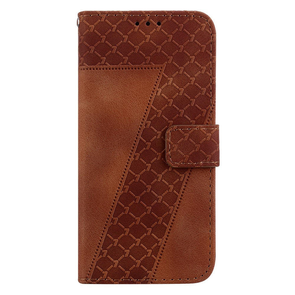 For Honor X9 4G / 5G Slim-Fit Shell Leather Phone Case Stand Imprinted 7-Shape Pattern Wallet Flip Cover