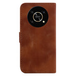 For Honor X9 4G / 5G Slim-Fit Shell Leather Phone Case Stand Imprinted 7-Shape Pattern Wallet Flip Cover