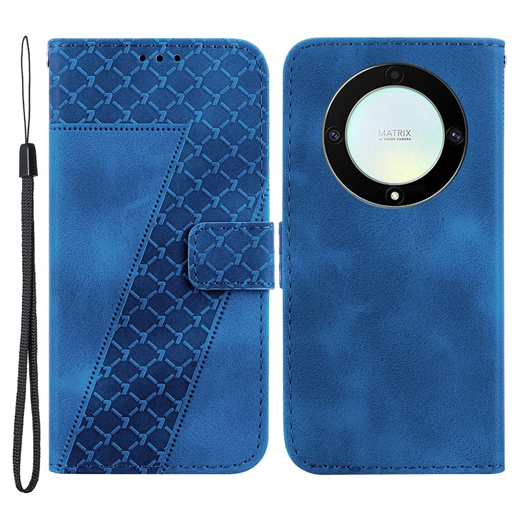 Til Honor X9a 5G / X40 5G / Magic5 Lite 5G Flip Læder Telefoncover Stativ Præget 7-formet Mønster Tegnebogsomslag