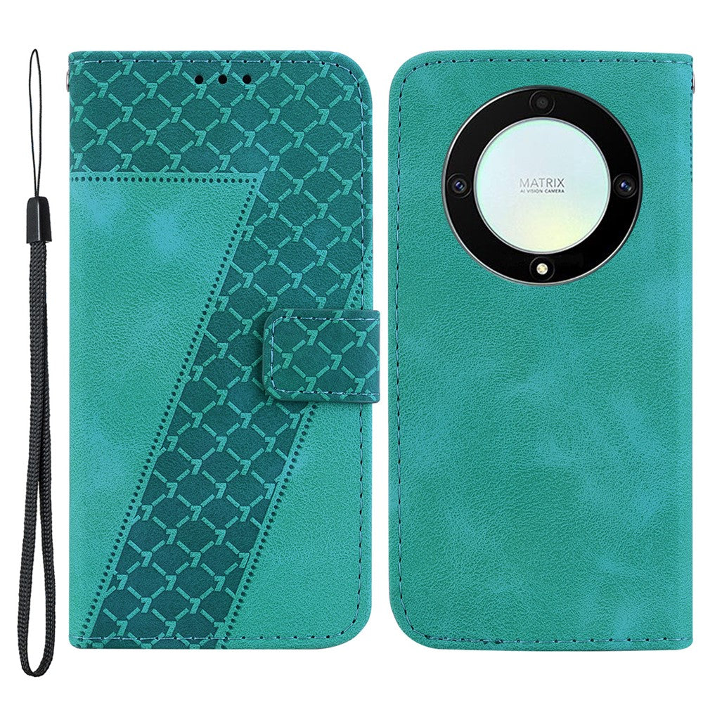 Til Honor X9a 5G / X40 5G / Magic5 Lite 5G Flip Læder Telefoncover Stativ Præget 7-formet Mønster Tegnebogsomslag