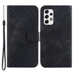 Samsung Galaxy A33 5G 7-formigt präglat antikollisionsskyddande mobilskal läderplånboksfodral
