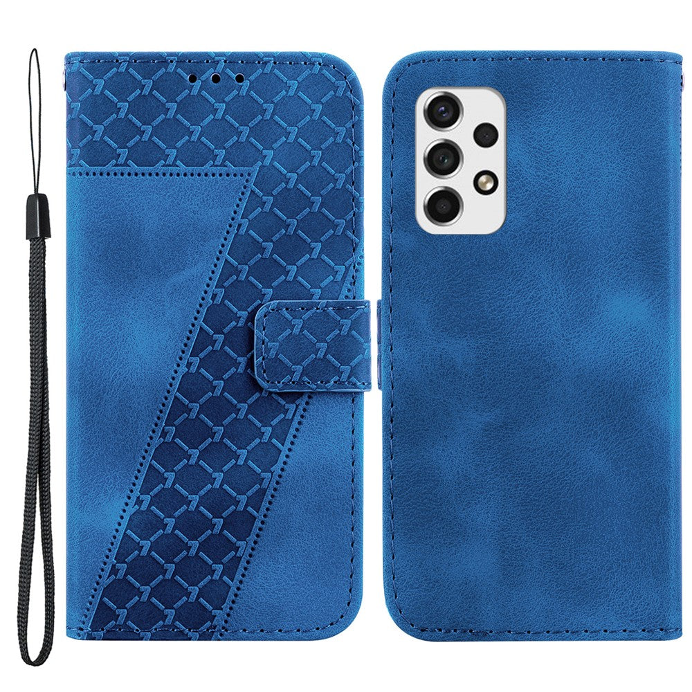 Samsung Galaxy A53 5G PU-läder, antikollisionsskydd, mobilskal med 7 former och tryck, plånboksställ