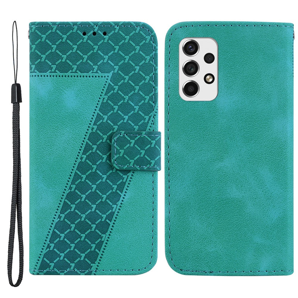 Samsung Galaxy A53 5G PU-läder, antikollisionsskydd, mobilskal med 7 former och tryck, plånboksställ