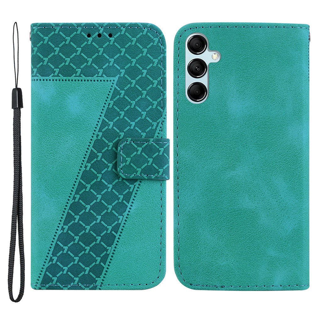 For Samsung Galaxy M54 5G / F54 5G 7-Shape Imprinted Anti-fall Phone Cover Leather Wallet Flip Stand Case