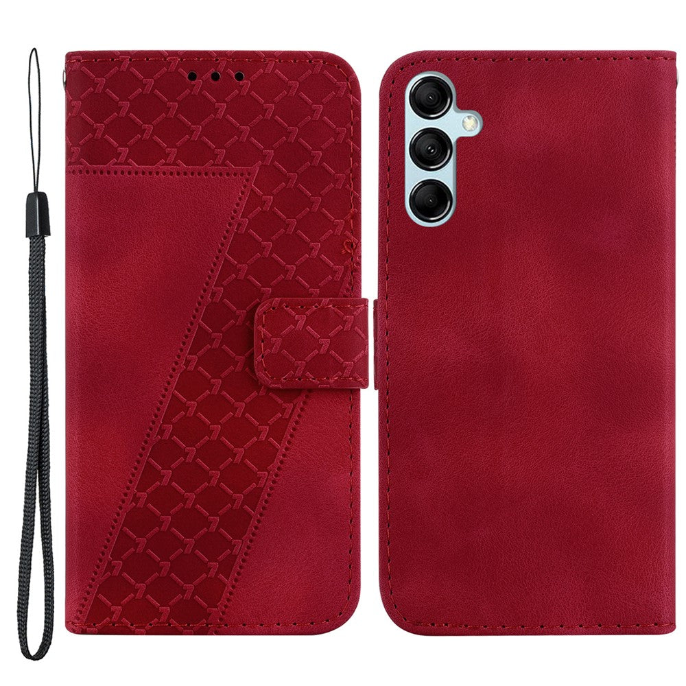 For Samsung Galaxy M54 5G / F54 5G 7-Shape Imprinted Anti-fall Phone Cover Leather Wallet Flip Stand Case