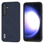 ABEEL For Samsung Galaxy S23 FE Cross Texture Cowhide Leather Coating Phone Case TPU+PC Cover