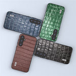 ABEEL Til Samsung Galaxy S23 FE Kohudslæderbelægning Telefoncover Krokodillemønster TPU + PC Etui