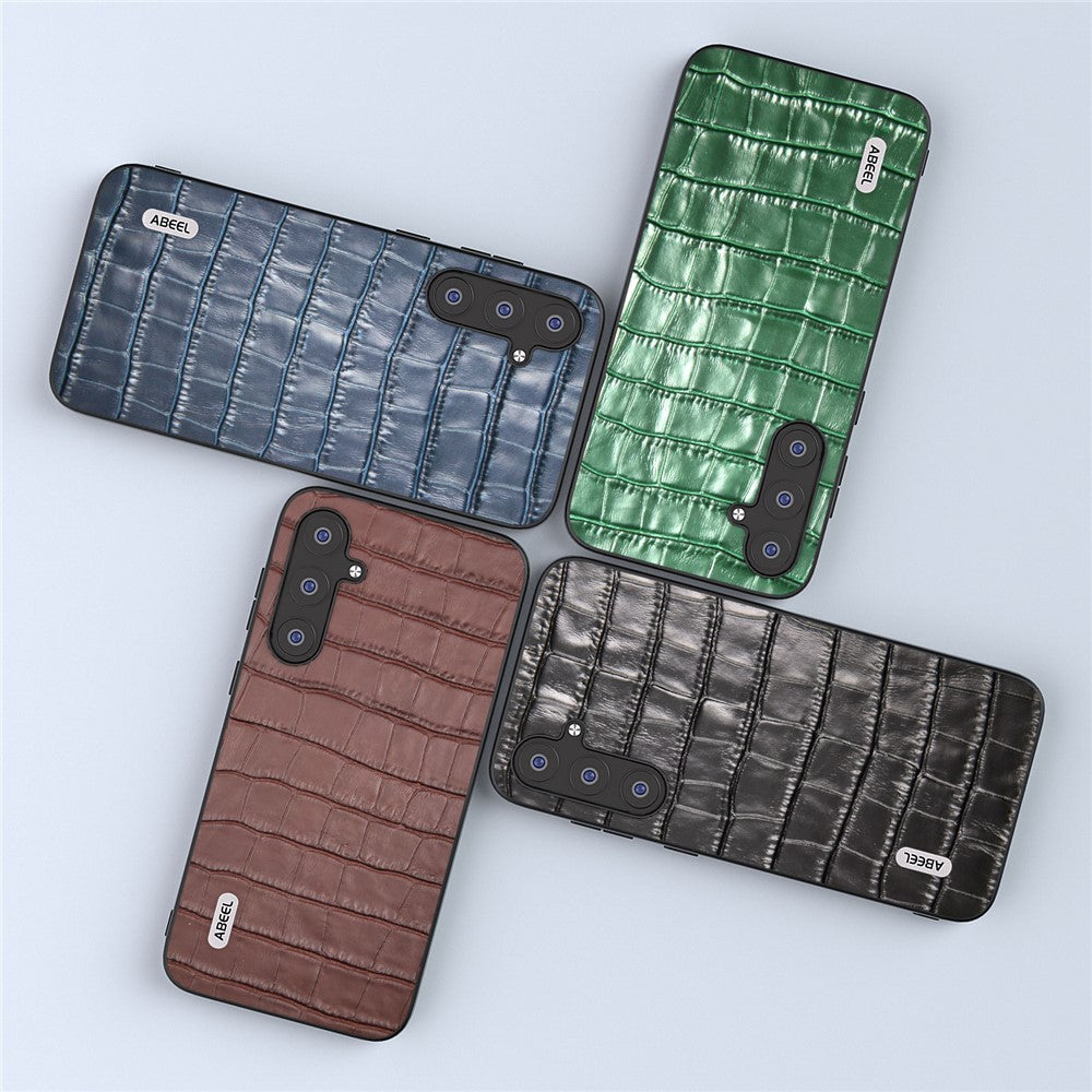 ABEEL Til Samsung Galaxy S23 FE Kohudslæderbelægning Telefoncover Krokodillemønster TPU + PC Etui