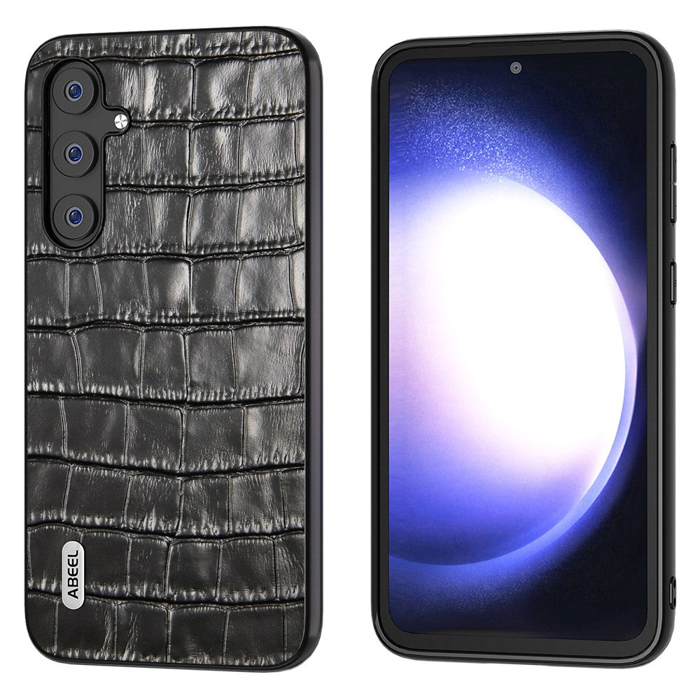 ABEEL Til Samsung Galaxy S23 FE Kohudslæderbelægning Telefoncover Krokodillemønster TPU + PC Etui