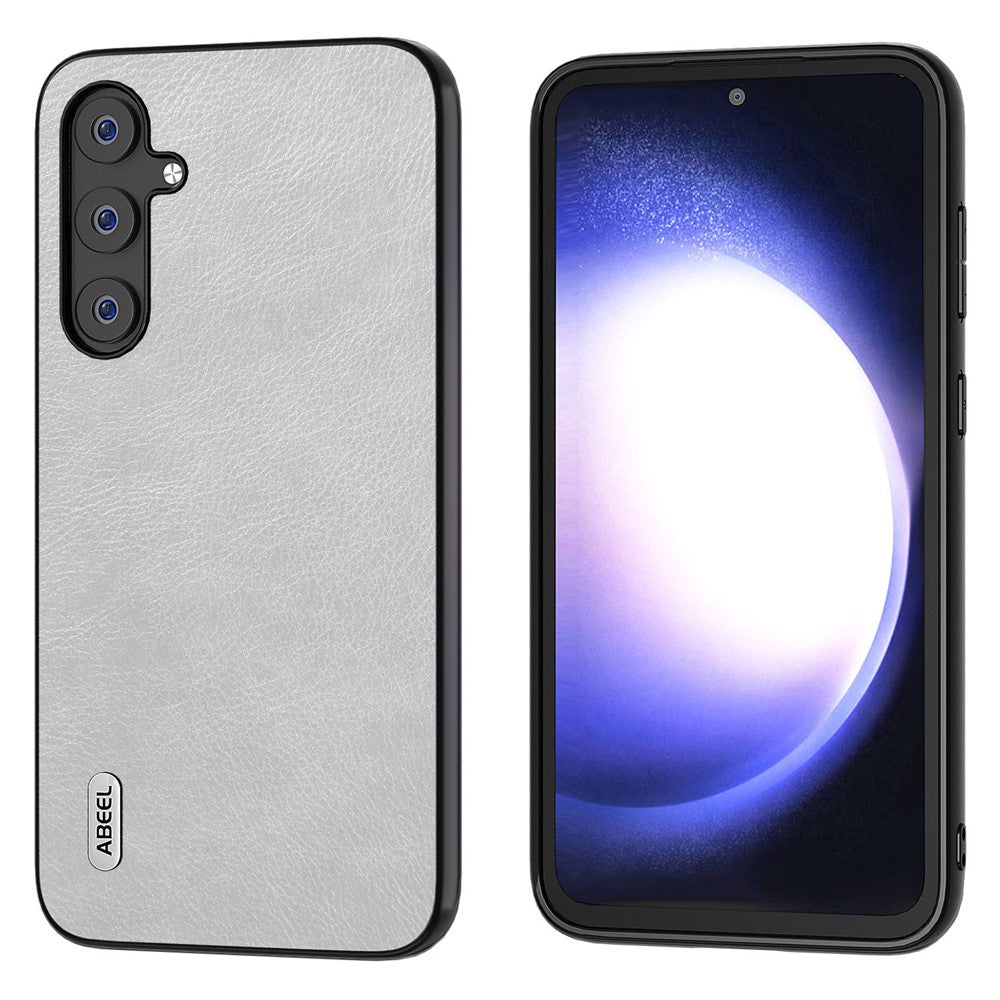 ABEEL Til Samsung Galaxy S23 FE Læderbelagt TPU+PC Cover Lychee Tekstur Mobiltelefoncover