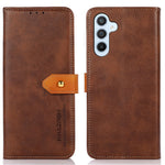 KHAZNEH Til Samsung Galaxy F34 5G / M34 5G Telefoncover, Ægte Læder Tekstur Stand Pung PU Læder Skal