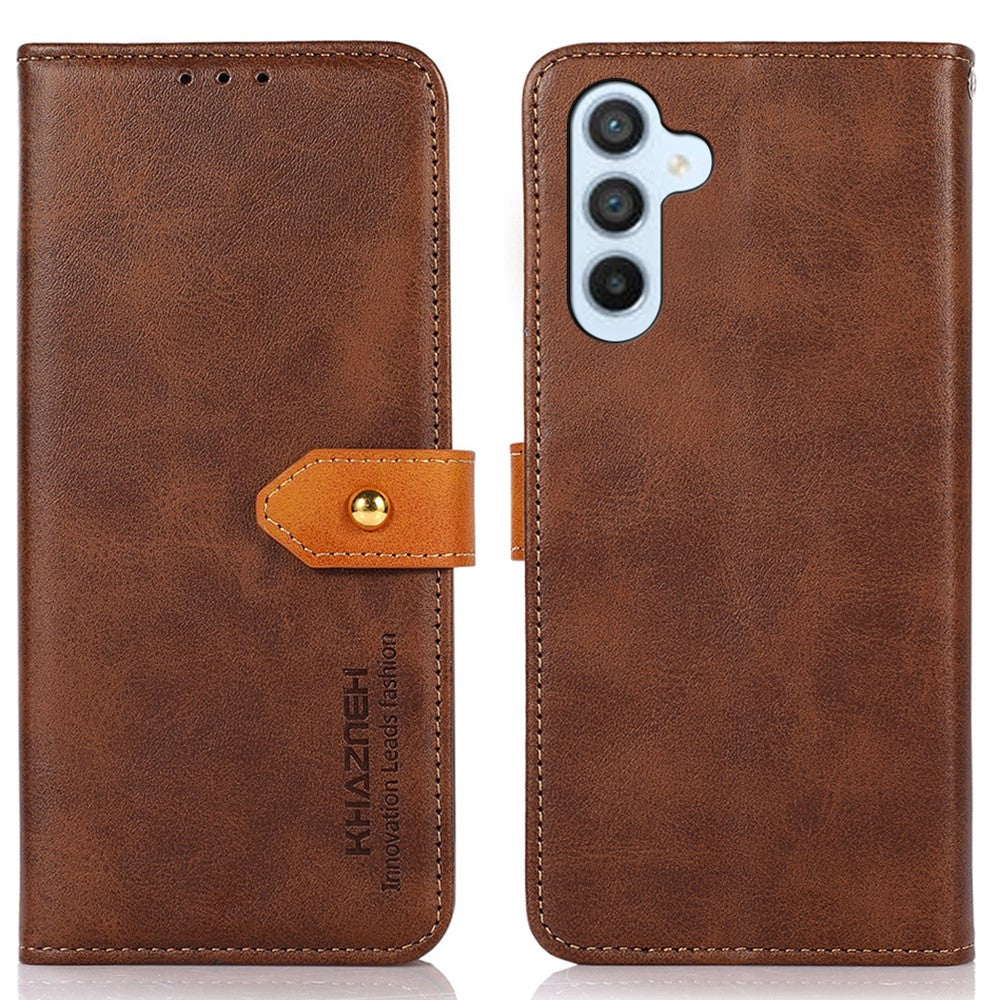 KHAZNEH Til Samsung Galaxy F34 5G / M34 5G Telefoncover, Ægte Læder Tekstur Stand Pung PU Læder Skal