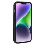 Card Holder Shell for iPhone 15, Kickstand Case PU Leather Coated TPU Phone Cover with Shoulder Strap