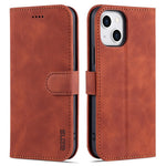 AZNS For iPhone 15 Plus Dustproof Cell Phone Cover Stand Wallet PU Leather Phone Case