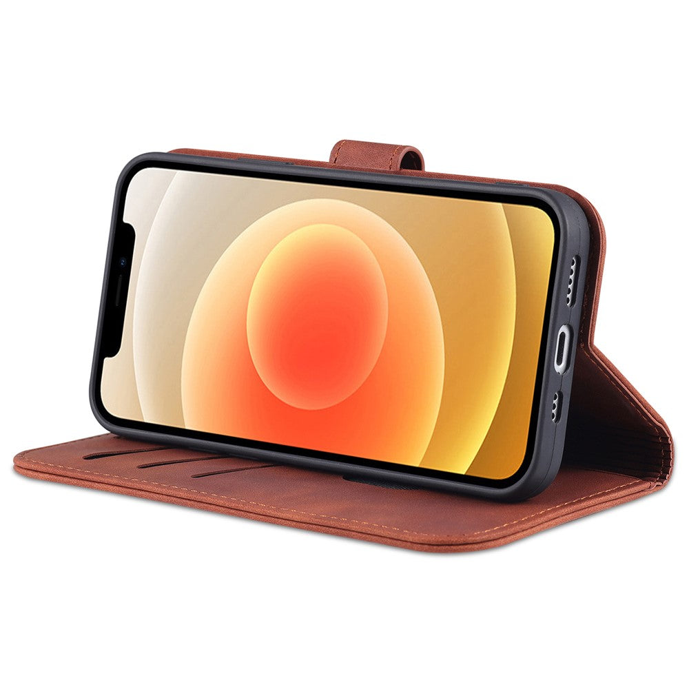 AZNS For iPhone 15 Plus Dustproof Cell Phone Cover Stand Wallet PU Leather Phone Case