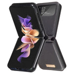 BINFEN COLOR For Samsung Galaxy Z Flip3 5G Phone Case PU Leather+PC Anti-Scratch Cover