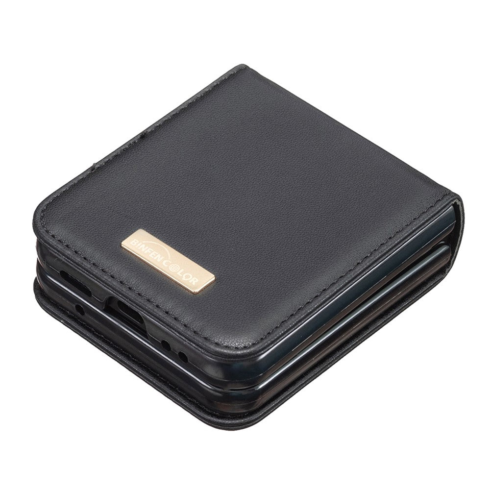 BINFEN COLOR For Samsung Galaxy Z Flip3 5G Phone Case PU Leather+PC Anti-Scratch Cover