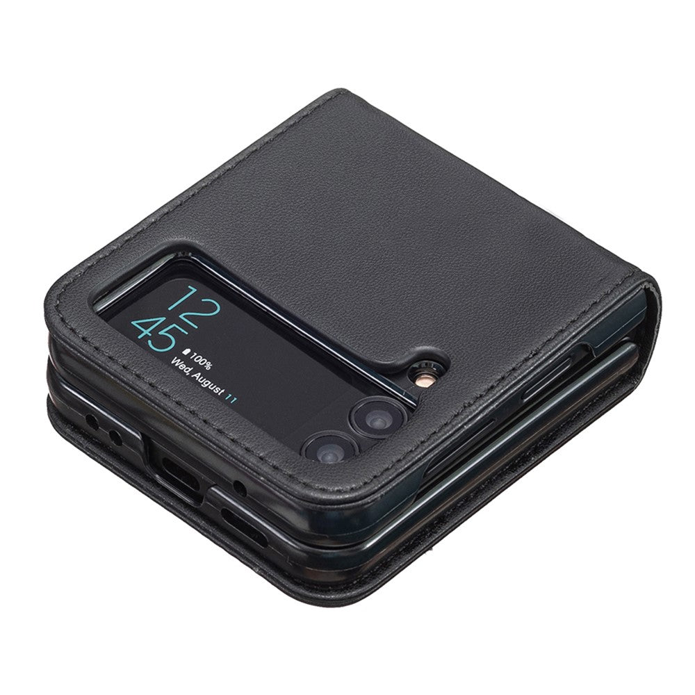 BINFEN COLOR For Samsung Galaxy Z Flip3 5G Phone Case PU Leather+PC Anti-Scratch Cover