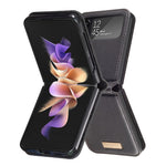 BINFEN COLOR For Samsung Galaxy Z Flip4 5G PU Leather + Hard PC Shell Slim Protective Phone Case Cover