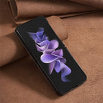 BINFEN COLOR For Samsung Galaxy Z Flip4 5G PU Leather + Hard PC Shell Slim Protective Phone Case Cover