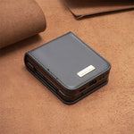 BINFEN COLOR For Samsung Galaxy Z Flip4 5G PU Leather + Hard PC Shell Slim Protective Phone Case Cover