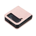 Til Samsung Galaxy Z Flip4 5G Præget Sommerfugl Telefoncover PU Læder + PC Slim Fit Cover