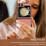 VILI TH Series For Samsung Galaxy Z Flip5 5G Cellphone Protective Case PU Leather Coated PC+TPU Phone Cover