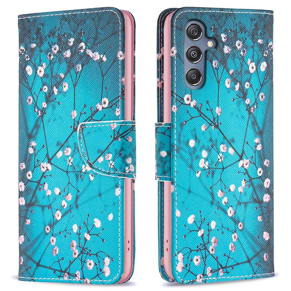 For Samsung Galaxy F34 5G / M34 5G PU Leather Pattern Printing Phone Case Wallet Stand Anti-drop Cover