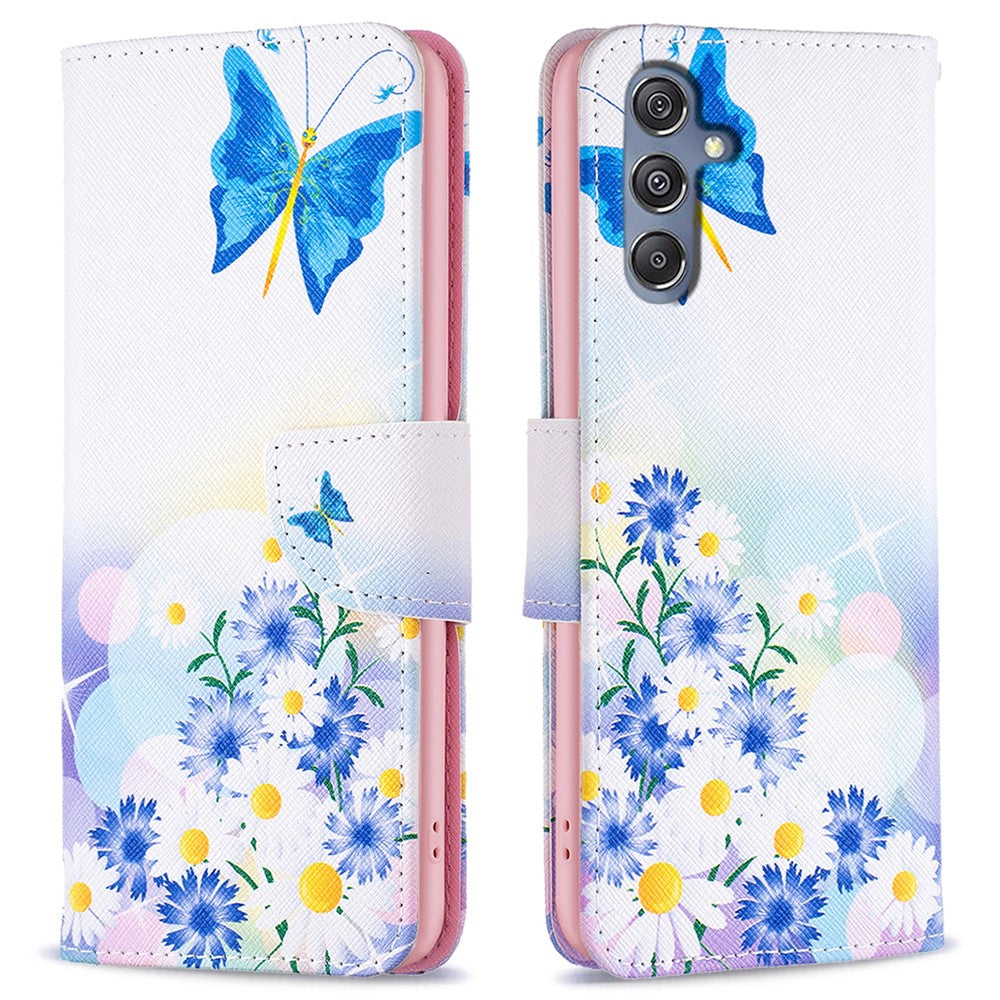 For Samsung Galaxy F34 5G / M34 5G PU Leather Pattern Printing Phone Case Wallet Stand Anti-drop Cover