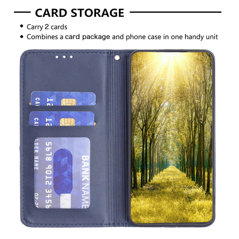For Oppo A78 4G Stand Flip Cover PU Leather Imprinted Line Card Slots Phone Case