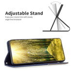 For Oppo A78 4G Stand Flip Cover PU Leather Imprinted Line Card Slots Phone Case