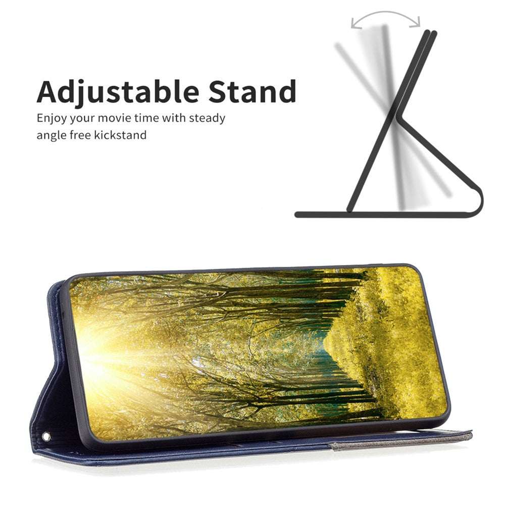 For Oppo A78 4G Stand Flip Cover PU Leather Imprinted Line Card Slots Phone Case