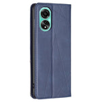 For Oppo A78 4G Stand Flip Cover PU Leather Imprinted Line Card Slots Phone Case