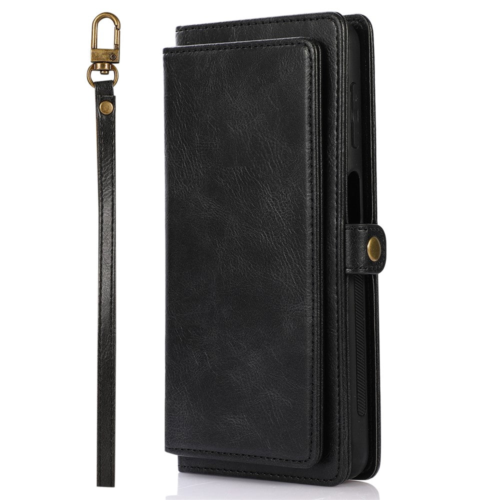 TPU+PU Phone Case for Samsung Galaxy A32 5G / M32 5G Detachable 2-in-1 Shockproof Wallet Phone Case with Strap