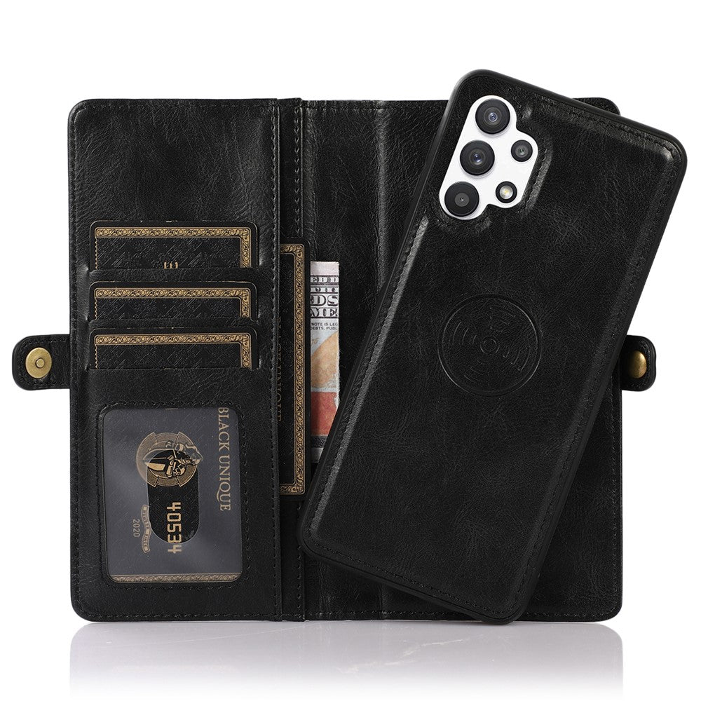 TPU+PU Phone Case for Samsung Galaxy A32 5G / M32 5G Detachable 2-in-1 Shockproof Wallet Phone Case with Strap