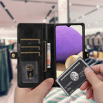TPU+PU Phone Case for Samsung Galaxy A32 5G / M32 5G Detachable 2-in-1 Shockproof Wallet Phone Case with Strap