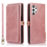 TPU+PU Phone Case for Samsung Galaxy A32 5G / M32 5G Detachable 2-in-1 Shockproof Wallet Phone Case with Strap