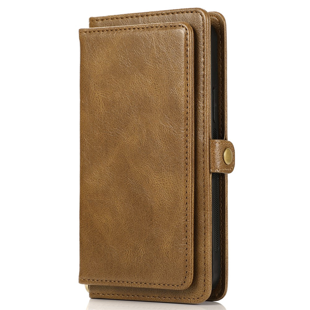 Wallet Phone Case for iPhone 13 mini 5.4 inch Detachable 2-in-1 TPU+PU Leather Flip Cover with Strap