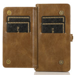 Wallet Phone Case for iPhone 13 mini 5.4 inch Detachable 2-in-1 TPU+PU Leather Flip Cover with Strap